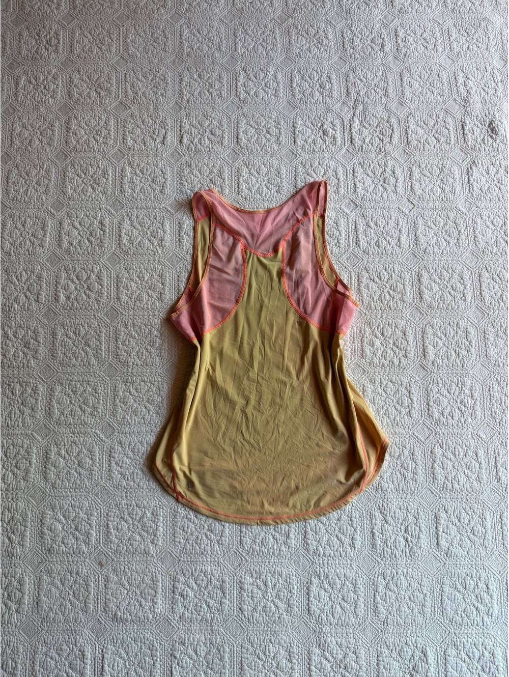 Lululemon Women's Athletic Tank Top Yellow and Pink Size 6